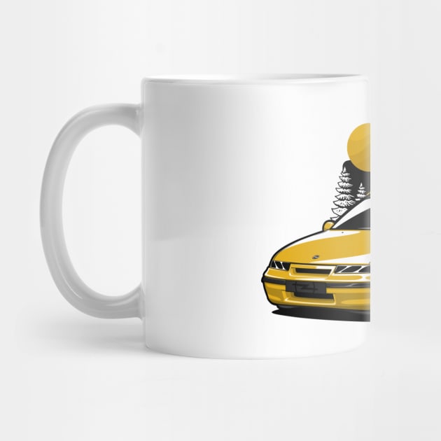 Yellow Opel Calibra Classic Coupe by KaroCars